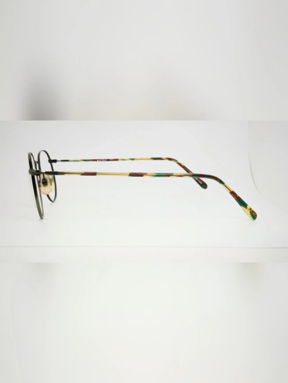 Prozak.Nicole Miller. Best Named Frame Olive Metal Round Eyeglasses.